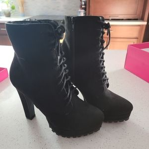 Black Lace Up Bootie
